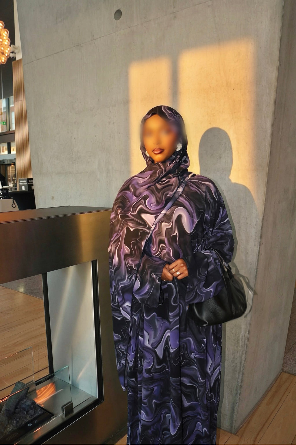 Purple Marble Abaya